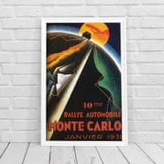 Vintage Posteria Retro plakát Rallye Automoblie Monte Carlo A3 - 29,7x42 cm