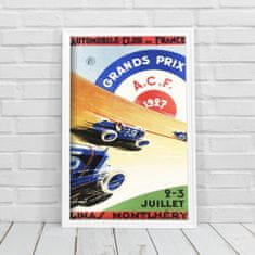 Vintage Posteria Retro plakát AutoMobile Grand Prix France Ne A4 - 21x29,7 cm