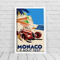 Vintage Posteria Retro plakát Automotive Monako Ne A3 - 29,7x42 cm