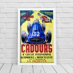 Vintage Posteria Plakát Cadours Circuit International Automobile Grand Prix Ne A4 - 21x29,7 cm