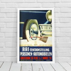 Vintage Posteria Plakát Auto show v Amsterdamu Ne A3 - 29,7x42 cm