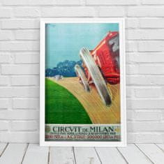 Vintage Posteria Plakát Grand Prix Circvit de Milan Grand Prixde L'AC D'Italie Ne A4 - 21x29,7 cm