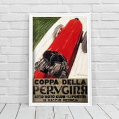 Vintage Posteria Plakát Grand Prix Plakát Coppa della Perugin Federico Seneca Ne A4 - 21x29,7 cm