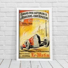 Vintage Posteria Plakát Grand Prix Automobile de Bourgogne et Coupe Repuseau Ne A3 - 29,7x42 cm