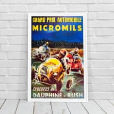 Vintage Posteria Plakát Grand Prix Automobilová mikromilie ESPEUVES DE DAUPHINE Ne A4 - 21x29,7 cm