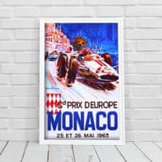 Vintage Posteria Plakát Grand Prix d'Europe Monako Ne A4 - 21x29,7 cm