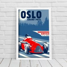 Vintage Posteria Plakát Grand Prix Oslo Ne A4 - 21x29,7 cm