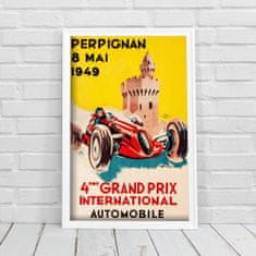 Vintage Posteria Designovy plakát Raspaut Perpignan EME Grand Prix Ne A4 - 21x29,7 cm