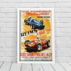 Vintage Posteria Designovy plakát Grand Prix Reims XLVIIE DE L'ACF A1 - 59,4x84,1 cm