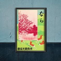 Vintage Posteria Plakát na zeď Nara Japonský Japonsko Ne A2 - 42x59,4 cm