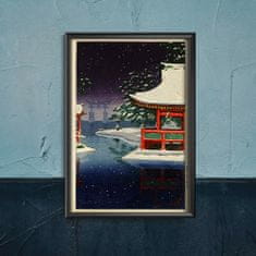 Vintage Posteria Retro plakát Miyajima v tsuchiya sněhová bouře Ne A4 - 21x29,7 cm