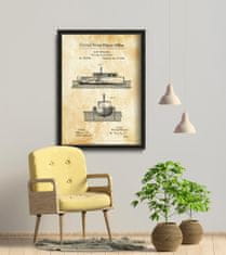 Vintage Posteria Retro plakát US patent na tuch A2 - 42x59,4 cm