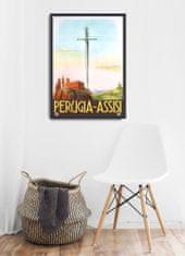 Vintage Posteria Plakát Perugia assisi itálie Ne A2 - 42x59,4 cm