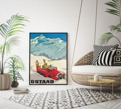 Vintage Posteria Plakát Gstaad švýcarsko Ne A3 - 29,7x42 cm