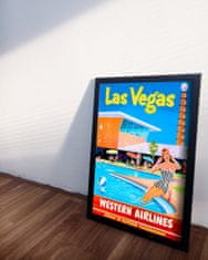 Vintage Posteria Dekorativní plakát Las vegas western airlines A1 - 59,4x84,1 cm