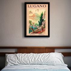 Vintage Posteria Plakát Švýcarsko lugano Ne A2 - 42x59,4 cm