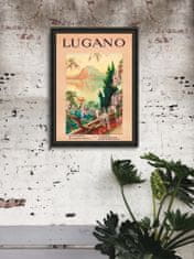 Vintage Posteria Plakát Švýcarsko lugano Ne A2 - 42x59,4 cm