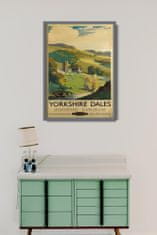 Vintage Posteria Retro plakát Yorkshire dales A4 - 21x29,7 cm