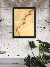 Vintage Posteria Retro plakát Mapa objevů východního pobřeží USA Ne A3 - 29,7x42 cm