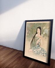 Vintage Posteria Dekorativní plakát Kiyokata kaburagi čas, kdy Ajisai Bloom A4 - 21x29,7 cm