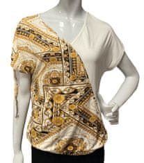 Sophia Perla hořčicovo smetanové tričko se vzorem Velikost: 38