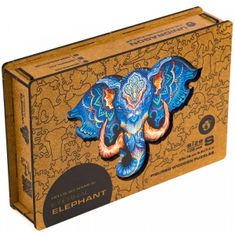 Unidragon dřevěné puzzle - Slon velikost S