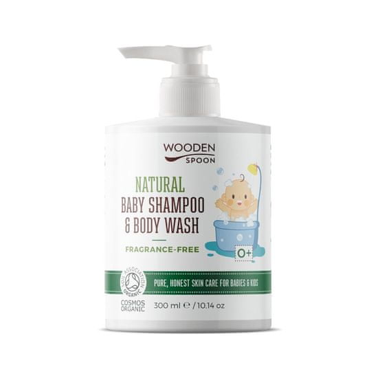 WoodenSpoon Dětský sprchový gel a šampon na vlasy 2v1 bez parfemace Wooden Spoon 300ml