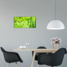 Wallmuralia Moderní skleněné hodiny na stěnu Bambus černé 60x30 cm