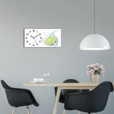 Wallmuralia Moderní skleněné hodiny na stěnu Limetka černé 60x30 cm