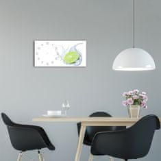 Wallmuralia Moderní skleněné hodiny na stěnu Limetka bílé 60x30 cm