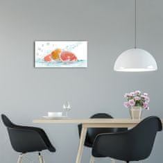 Wallmuralia Moderní skleněné hodiny na stěnu Grejpfruty bílé 60x30 cm