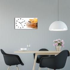 Wallmuralia Moderní skleněné hodiny na stěnu Med černé 60x30 cm