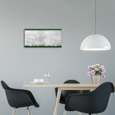 Wallmuralia Moderní skleněné hodiny na stěnu Zelená zeď bílé 60x30 cm