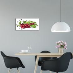 Wallmuralia Moderní skleněné hodiny na stěnu Brusinka černé 60x30 cm