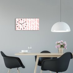 Wallmuralia Skleněné hodiny na stěnu tiché Jedle vzor černé 60x30 cm