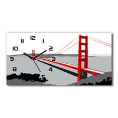 Wallmuralia Skleněné hodiny na stěnu Most San Francisco bílé 60x30 cm