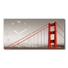 Wallmuralia Skleněné hodiny na stěnu Most San Francisco bílé 60x30 cm