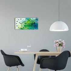 Wallmuralia Skleněné hodiny na stěnu Abstrakce trojúhelníky černé 60x30 cm