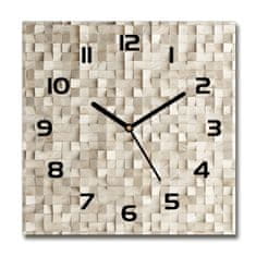 Wallmuralia Skleněné hodiny na stěnu Dřevěné kostky bílé 30x30 cm