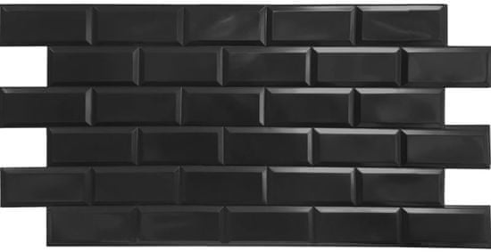 Grace 3D obkladový omyvatelný panel PVC Cihla Černá (966 x 484 mm)