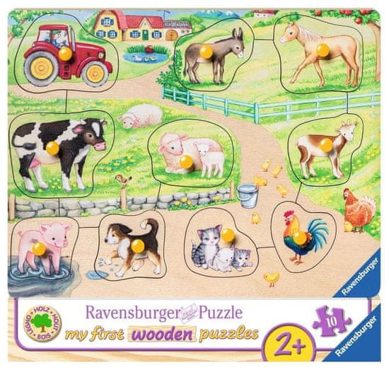 Ravensburger Dřevěná vkládačka Ráno na farmě