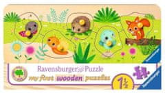 Ravensburger Dřevěná vkládačka Mláďátka na zahradě 5 dílků