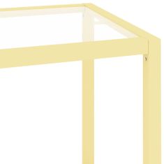 Greatstore Konzolový stolek zlatý a průhledný tvrzené sklo
