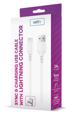 setty. USB Lightning kabel 1m 1A (GSM113067) bílá