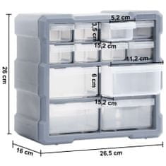 Vidaxl Organizéry s 12 zásuvkami 2 ks 26,5 x 16 x 26 cm