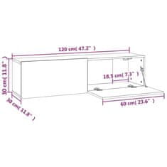 Vidaxl TV skříňka šedá sonoma 120x30x30 cm kompozitní dřevo