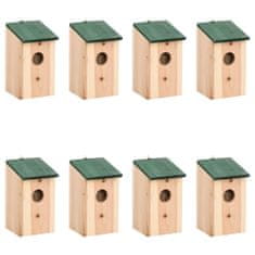 shumee vidaXL Bird Houses 8 ks Dřevěné 12 x 12 x 22 cm