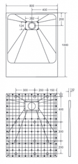 Besco BESCO VEXO OBDÉLNÍK, SMC vanička, 100x80x3,2 cm, bílá barva, bez nožiček VEXOOWD1080W - Besco