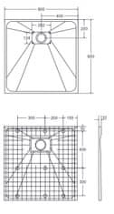 Besco BESCO VEXO ČTVEREC, SMC vanička, 90x90x3,2 cm, bílá barva, bez nožiček VANKVEX90CTVERW - Besco