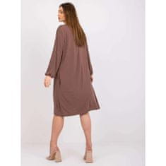 Ex moda Dámské šaty oversize midi RIMINI hnědé EM-SK-604.10P_384379 Univerzální